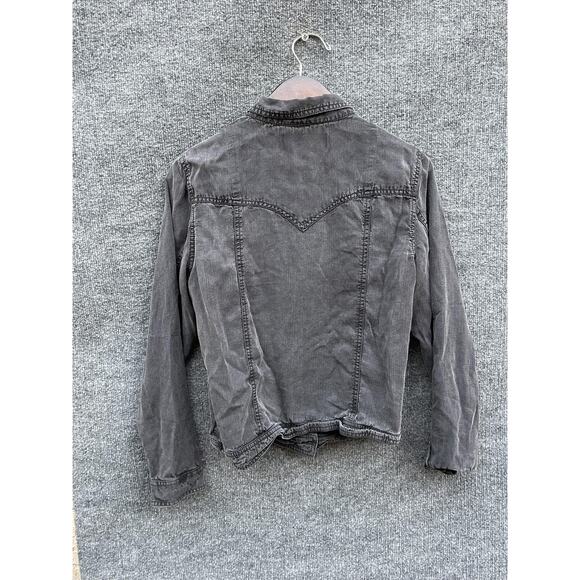 Ariat Jacket Womens Medium Charcoal Gray Western Denim Button Front 10028409 - Picture 2 of 8